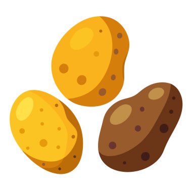 Sağlıklı Patates Sebze Vektörü, Taze Patates Simgesi ve Görüntü.