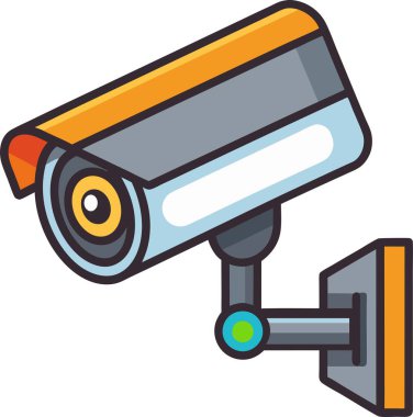 Dijital Gözetleme Kamerası İllüstrasyonu, CCTV Kamera Vektörü.