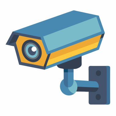 Dijital Gözetleme Kamerası İllüstrasyonu, CCTV Kamera Vektörü.