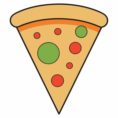 Lezzetli Pizza dilim vektör illüstrasyonu.