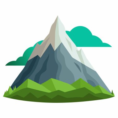 Majestic Dağ Vektörü İllüstrasyonu, Doğa Manzarası Dağ Vektörü.