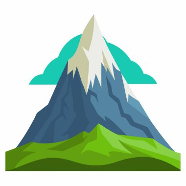 Majestic Dağ Vektörü İllüstrasyonu, Doğa Manzarası Dağ Vektörü.