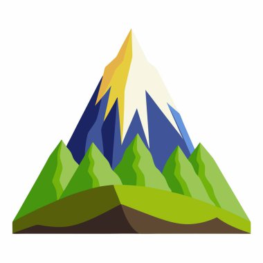 Majestic Dağ Vektörü İllüstrasyonu, Doğa Manzarası Dağ Vektörü.