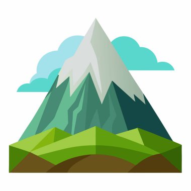 Majestic Dağ Vektörü İllüstrasyonu, Doğa Manzarası Dağ Vektörü.