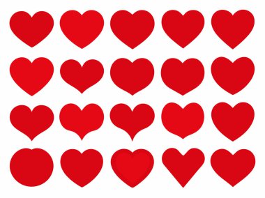 Eşsiz Aşk Kalbi Tasarım Vektör Kümesi.