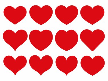 Unique Love Heart Designs Vector Set. clipart