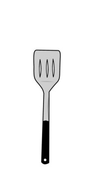 Yemek Vektörü İllüstrasyonu için Spatula