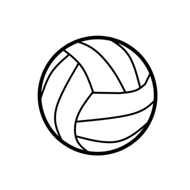Renksiz Voleybol Topu Çizim Vektörü İllüstrasyonu
