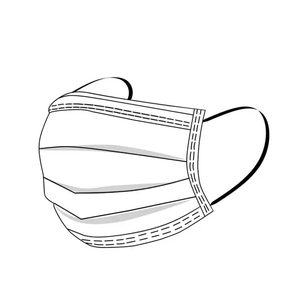 Tıbbi Maske Taslak Vektör Simgesi