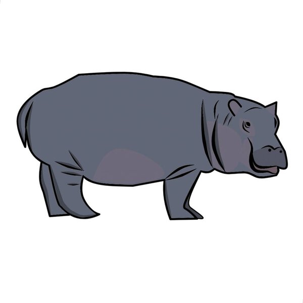 Бегемот в цветном векторе