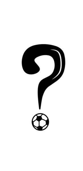 Siyah ve Beyaz Futbol Noktalı Soru İşareti