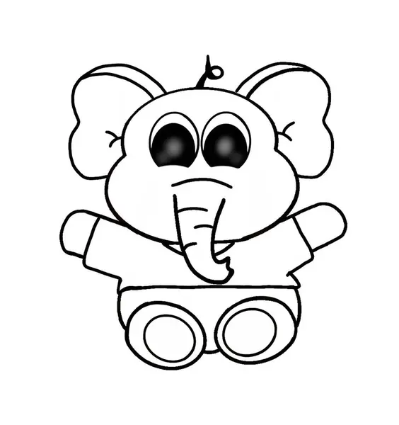 karikatür bebek fil çizimi