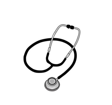 kalp atışı steteskop vektör çizimi