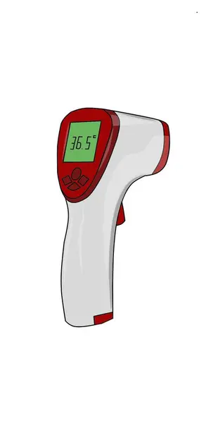 Vücut sıcaklığı termometre silah vektör çizimi