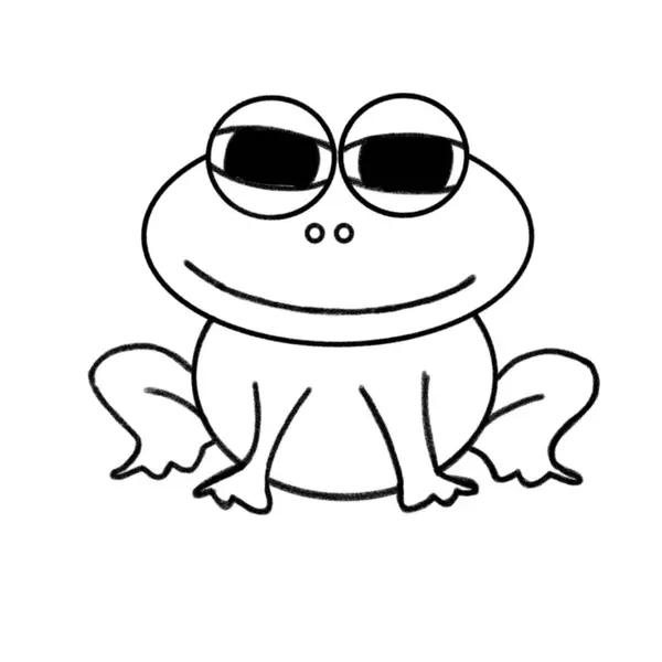 Şirin bir kurbağa çizimi.