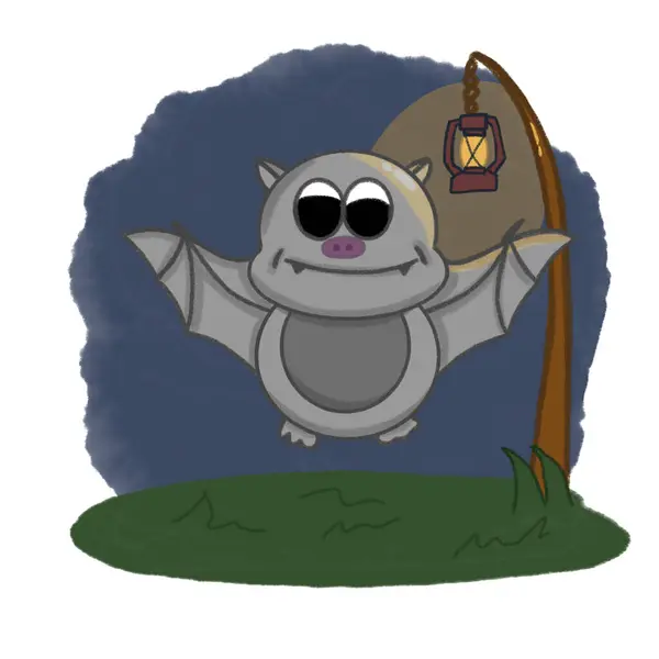 Gecenin tatlı çizgi film yarasası.