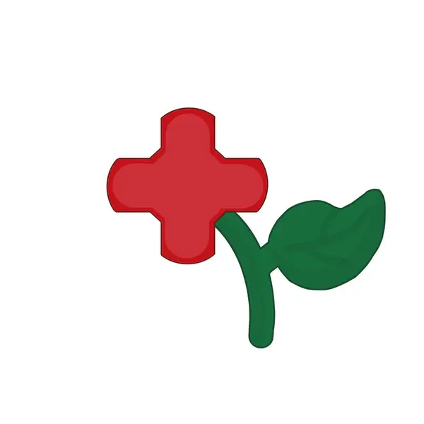 Sağlık logosu tasarımı çiçek beyaz arkaplan 