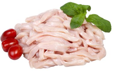 Tavuk göğsü şeritler halinde kesilmiş, tavuk parçaları ayrılmış, tavuk, et