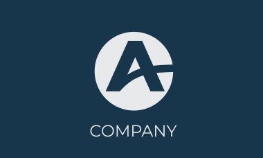 Mavi arka planda bir logo. Bir mektup..