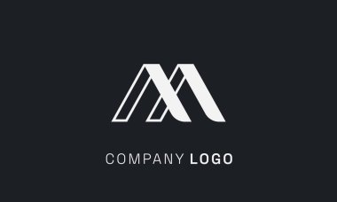 Modern m, vektör ve soyut arkaplan logosu. siyah ve beyaz renk, vektör.