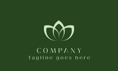 Bir çiçeğin soyut görüntüsünü içeren vektör logosu. Bir çiçeğin doğrusal deseni