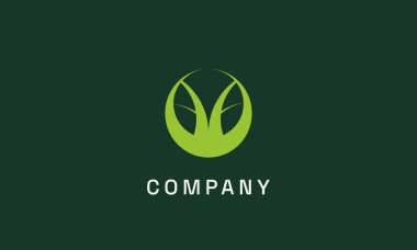 Yaprak logosu vektör tasarımı çizimi