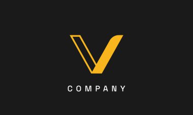 v logo tasarımı vektör simgesi