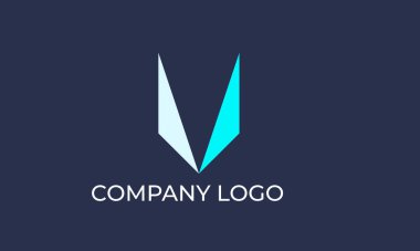 V harfi, üçgen logo vektör tasarımlı. soyut harf logo tasarımı