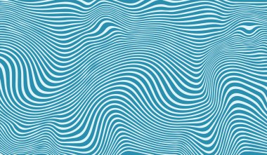 Dalgalar, girdaplar, girdaplar. Eski moda psikedelik tarzda çarpık ve çarpık vektör dokusu. Çizgileri sıvılaştır, renkli dalgalarla soyut yatay arkaplan. Optik illüzyon dalga çizgileri. Tarz retro 'sunda trend vektör çizimi. 