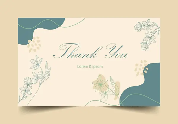 Teşekkürler klasik kart tasarım şablonu soyut minimalist arka plan ve çiçekler, klasik teşekkür kartı tasarımı. 