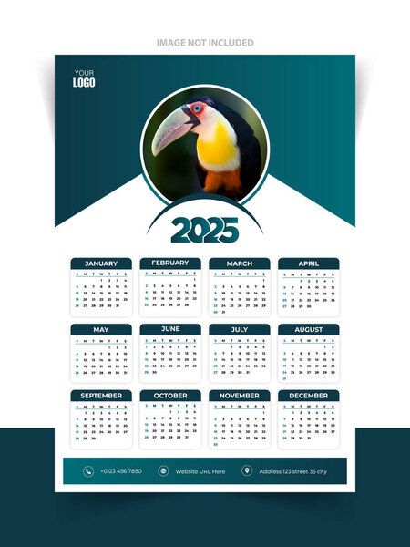 2025 Calendar Design Template with beautiful background
