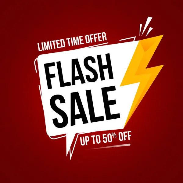 Flaş satış afişi, özel satış afişi şablonu, Speech Bubble Flash Satış Tasarımı, patlama efekti, elektrik işareti ve pazarlama promosyonu, dükkan, çevrimiçi mağaza veya web sitesi için soyut arkaplan