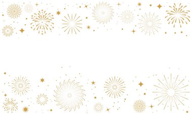 Havai fişek arka planı, altın havai fişek vektör geçmişi, güneş patlaması soyut havai fişekler, havai fişek sınırı, tatil kutlama sınırı, altın yıldızlar, konfeti sınırı, yeni yıl geçmişi, Noel geçmişi