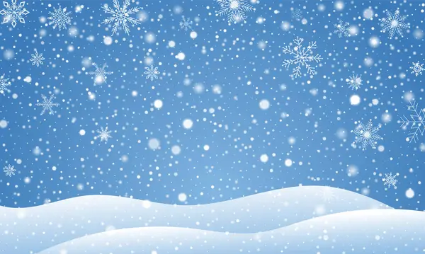 Kış Arkaplanı Mavi Gök Sağanağı ve Yılbaşı için Kar Taneleri, Yılbaşı Tatilleri, Mevsimsel Etkinlikler, Dekorasyonlar, Şenlikli Tasarımlar ve Frosty Peyzajları. Kış gökyüzü arka planı.