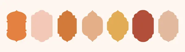 Eski camlar doğu tarzında şekillenir. Ramazan Kareem Kapısı. İslami kapı seti, Arap düz çerçeveleri veya Arap kemerleri Müslüman mimari silueti geometrik tasarım unsuru, minimum Fas kavisleri.