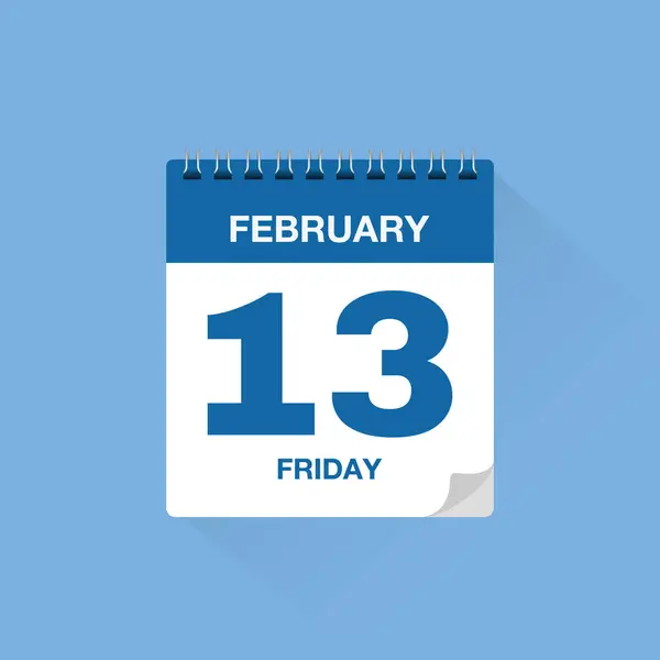 13 Şubat tarihli takvim. Gün takvimi simgesi vektörü, olay takvimi anımsatıcı, iş toplantısı takvimi tarih işareti, son tarih şablonu, randevu tarihi sembolü, sayfa takvim planlayıcısı imzası.