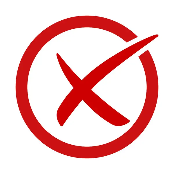 Kızıl haç işareti, çember çizgisi şekli el çizimi şekli x, çapraz vektör işareti kırmızı renk, fırça darbesi şeklinde basit x sembolü