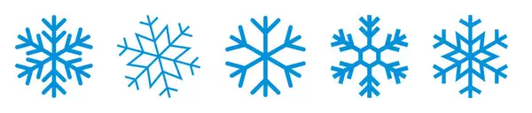 Kar taneleri, Mavi Kar Tanesi ikonu ikonu, kar taneleri kış şablonu, kar tanesi ana hatları, kar taneleri vektör çizim sembolleri ve kışın izole edilmiş beyaz arkaplan tasarımları