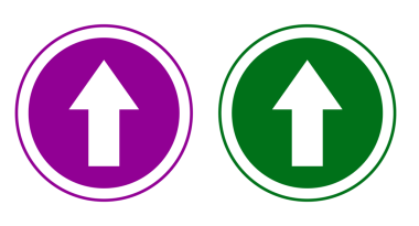 Yeşil ve kırmızı bir okun vektör illüstrasyonu