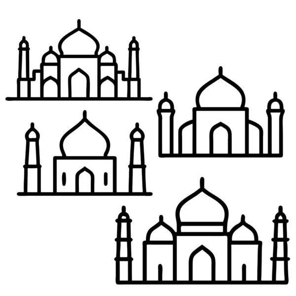 Hindistan seyahat çizgisi simgesi vektörü