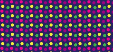 Koyu arkaplandaki çok renkli noktaların kusursuz deseni