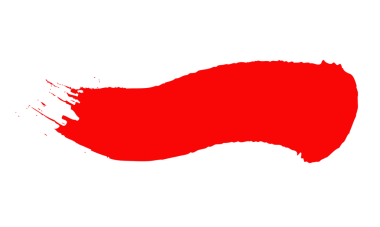 Renkli, düzensiz siyah kenarlı canlı bir kırmızı fırça darbesi, temiz beyaz arka plana merkezden yerleştirilir ve çarpıcı bir görsel karşıtlık yaratır..