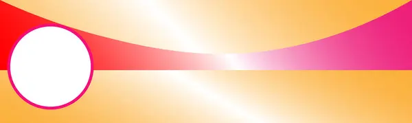 Turuncudan sarıya pürüzsüz bir gradyanı olan, koyu kırmızı ve pembe kıvrımlı ve belirgin beyaz dairesel çerçeveli modern bir soyut arkaplan..