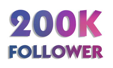 Bu göz alıcı grafik 200.000 aboneye ulaşmamızı kutluyor. Büyük, gradyan dolu sayılar '200K' belirgin bir şekilde 'SUBSCRIBER' kelimesinin üzerinde gösterilir