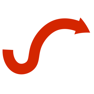 A striking red arrow curves in an S-shape, indicating a dynamic path forward, suggesting growth or a journey. Ideal for representing movement.