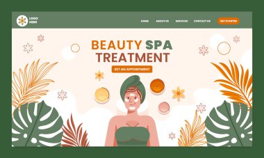 Düz tasarım boho spa tedavisi web şablon vektör resmi