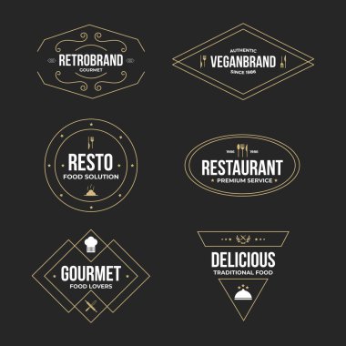 Restoran retro logosu vektör kalıbı