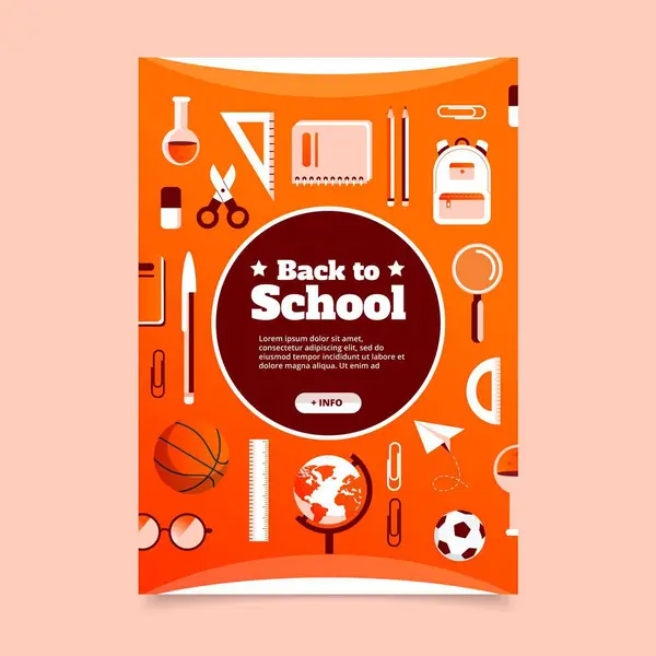 stock vector Flat back to school vertical poster template vector image