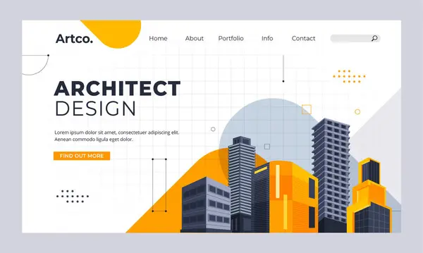 stock vector Flat design architecture project landing page template vector image