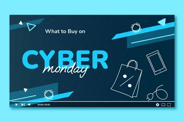 stock vector Cyber monday youtube thumbnail vector image